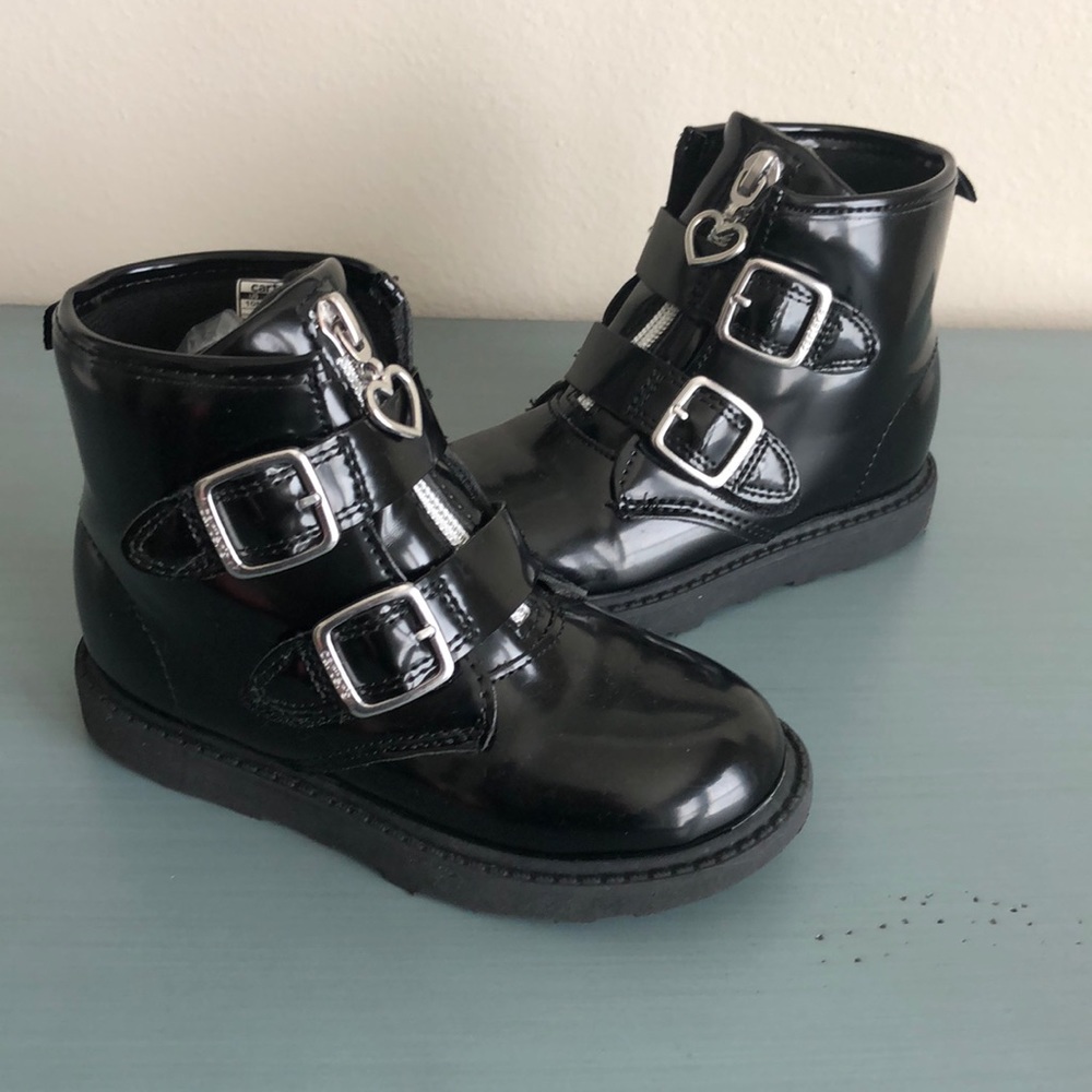 Girls black booties. Size 10M